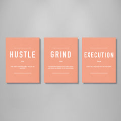 Hustle Verb Grind Verb Execution Noun Pink 3X Bundle