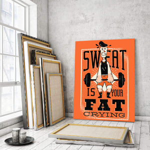 Sweat Is Fat Crying - Stock Buddies -Canvas Wraps