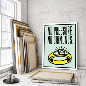 No Pressure No Diamonds - Stock Buddies -Canvas Wraps