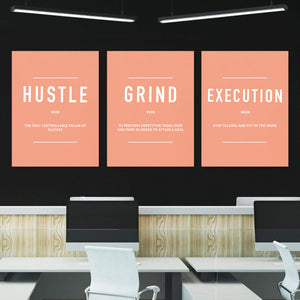 Hustle Verb Grind Verb Execution Noun Pink 3X Bundle