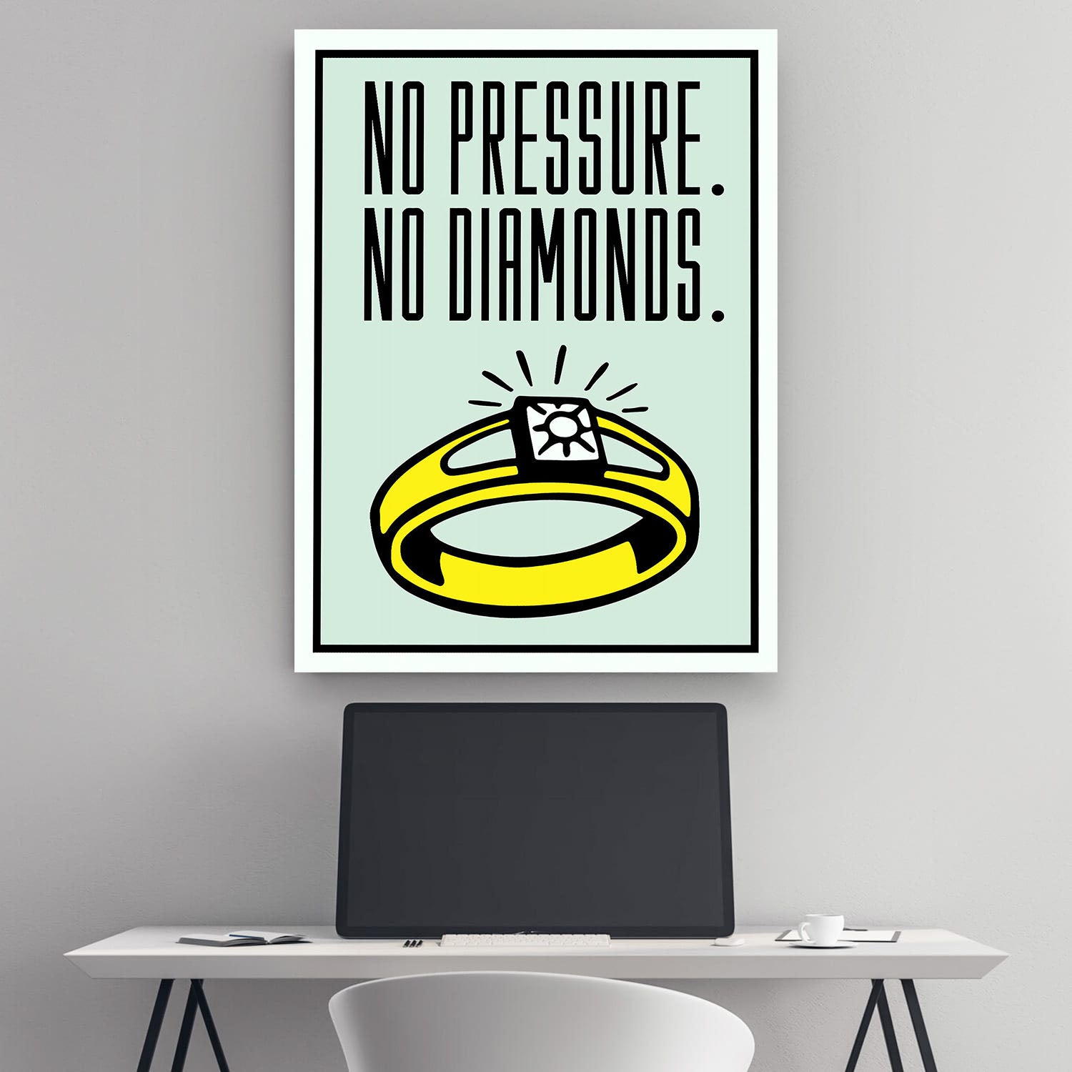 No Pressure No Diamonds - Stock Buddies -Canvas Wraps