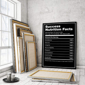 Success Nutrition Facts - Stock Buddies -Canvas Wraps
