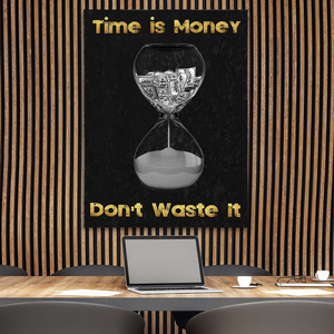 Time is Money Hour Glass - Stock Buddies -Canvas Wraps